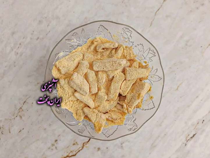 ماهی سوخاری بدون تخم مرغ