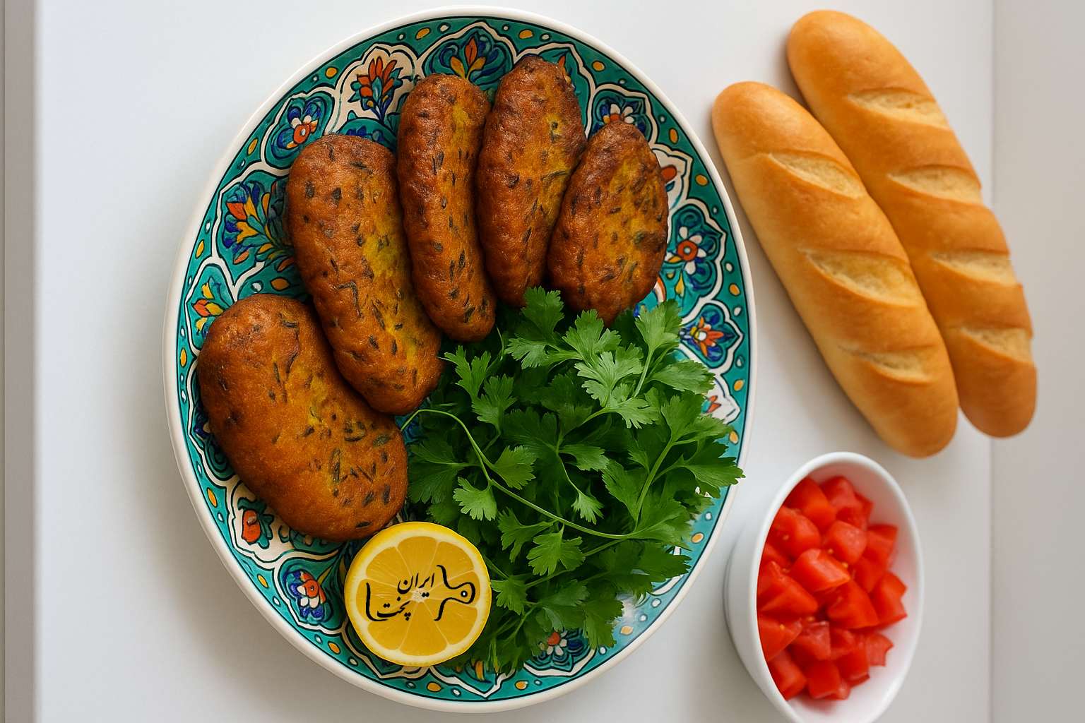کوکو سیب زمینی با سبزی خشک