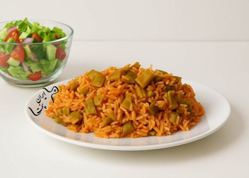 دمی لوبیا پلو بدون گوشت