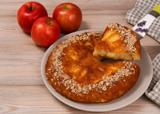 کیک سیب بدون فر و همزن