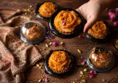 طرز تهیه حلوا زعفرانی مجلسی مرحله به مرحله با عکس