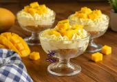 چیز کیک انبه بدون پخت و پز
