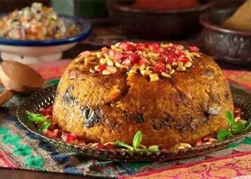 طرز تهیه ته چین مرغ و بادمجان مجلسی و لذیذ