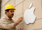 خلاقیت مشاغل | اقدام خنده‌دار نماکار باکلاس در استفاده از لوگوی اپل برای طراحی نمای ساختمان + ویدیو؛ میگن استیو جابز بعد دیدن این شاهکار توی قبر دو بار سکته کرده!