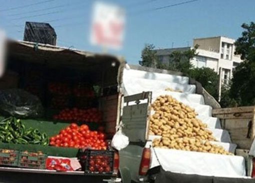 خلاقیت خنده دار میوه فروش وانتی با عکس رضا گلزار حماسه آفرید/هنر نزد ایرانیان است و بس+ عکس
