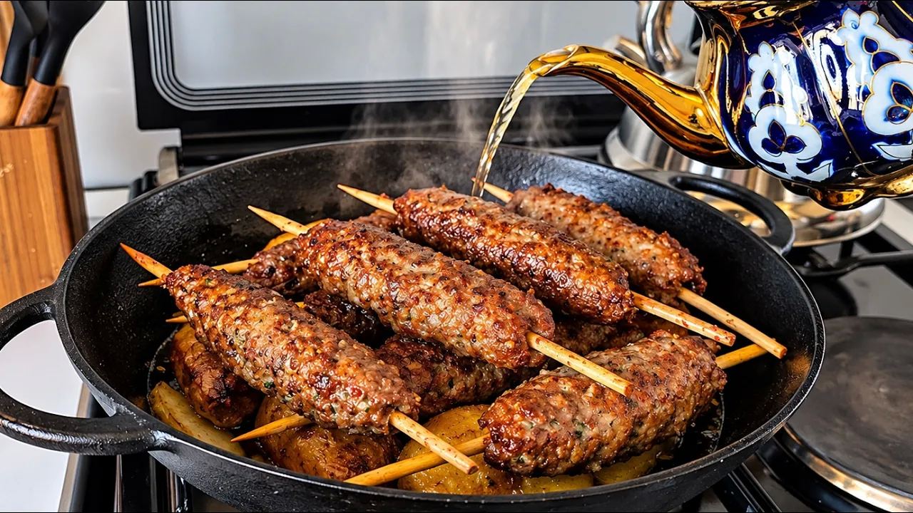 طرز تهیه کباب دمی با افزودن شیر و دم کردن نهایی کباب ها